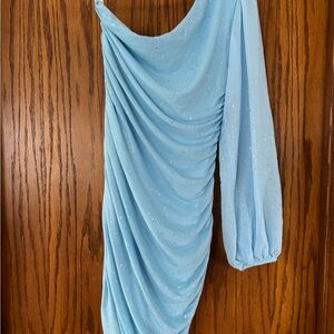 Sparkling Blue One-Shoulder Dress